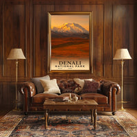 Denali National Park Vintage Travel Poster Print