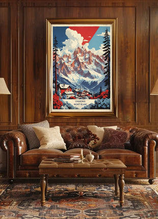 Chamonix-Mont-Blanc Scenic Travel Poster