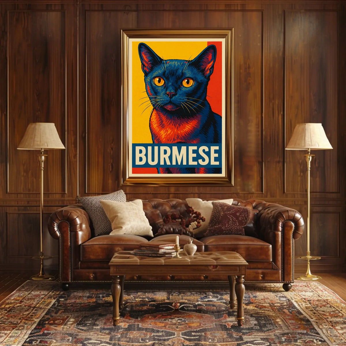 Vibrant Burmese Cat Poster