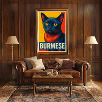 Vibrant Burmese Cat Poster