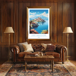 Scenic View of Lake Maggiore Poster
