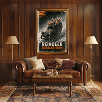 Reindeer Bobsled Team Poster