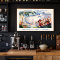 Hawaii Air Travel Vintage Poster by Pan American Airways Travel Poster