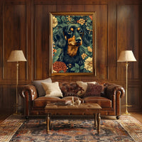 Floral Canine Elegance Wall Art Print