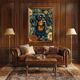 Floral Canine Elegance Wall Art Print