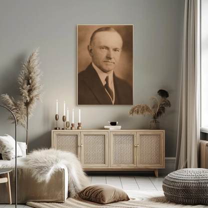 Calvin Coolidge 30th President Sepia Photo