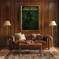One-Eyed Monster Zombie Unicorn Poster