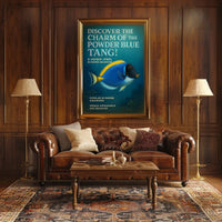 Powder Blue Tang Illustration: Captivating Animal Poster