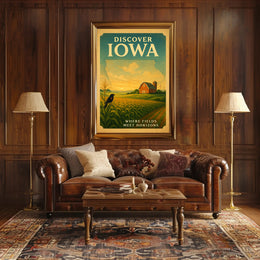 Iowa Countryside Vintage Travel Poster