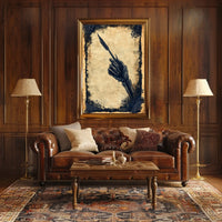 Quill Grasping Skeletal Hand Artistic Poster
