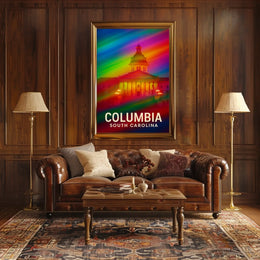 Columbia South Carolina Vibrant Pop Art Poster