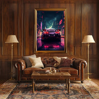 Neon Night Drive Poster PosterGoat