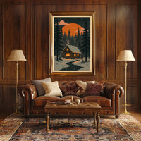 Cozy Cabin in Winter Wonderland Poster