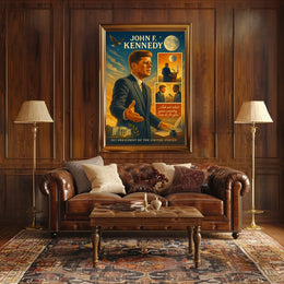 John F. Kennedy Inspirational Legacy Vintage Poster