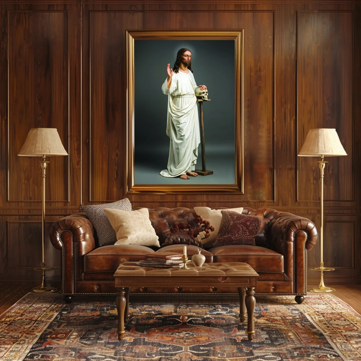 Symbolic Figure with Skull Poster