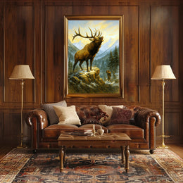 Majestic Elk in the Mountains Poster PosterGoat