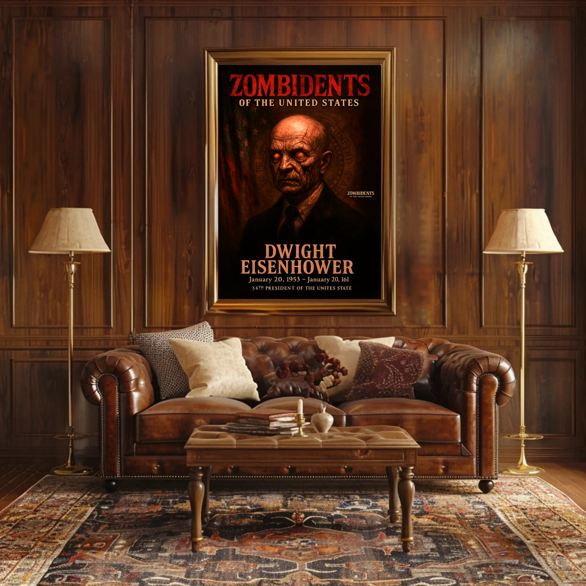 Dwight Eisenhower 34th President of the United States Zombidents Poster Series