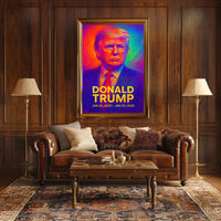 Donald Trump 47th President of the United States Neon Gradient Overlay Poster
