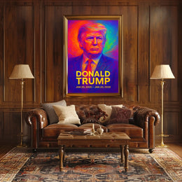 Donald Trump 47th President of the United States Neon Gradient Overlay Poster