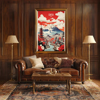 Japanese Fusion Landscape Art Print Cultural or Heritage Poster