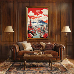 Japanese Fusion Landscape Art Print Cultural or Heritage Poster