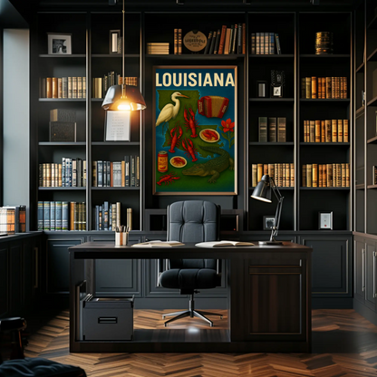Louisiana Culture Food Music Alligator Bayou Poster