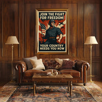 Patriotic Military Recruitment WWII Propaganda Poster PosterGoat