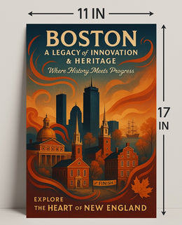 Boston A Legacy of Innovation Heritage Poster PosterGoat