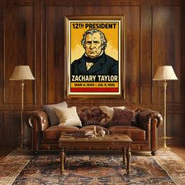 Zachary Taylor 12th President of the United States Inked Comic Style Poster