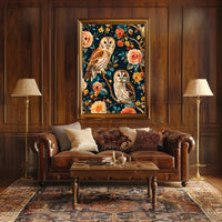 Owls And Blossoms William Morris Art Poster