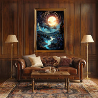 Moonlit Enchantment: Serene Night Landscape Poster