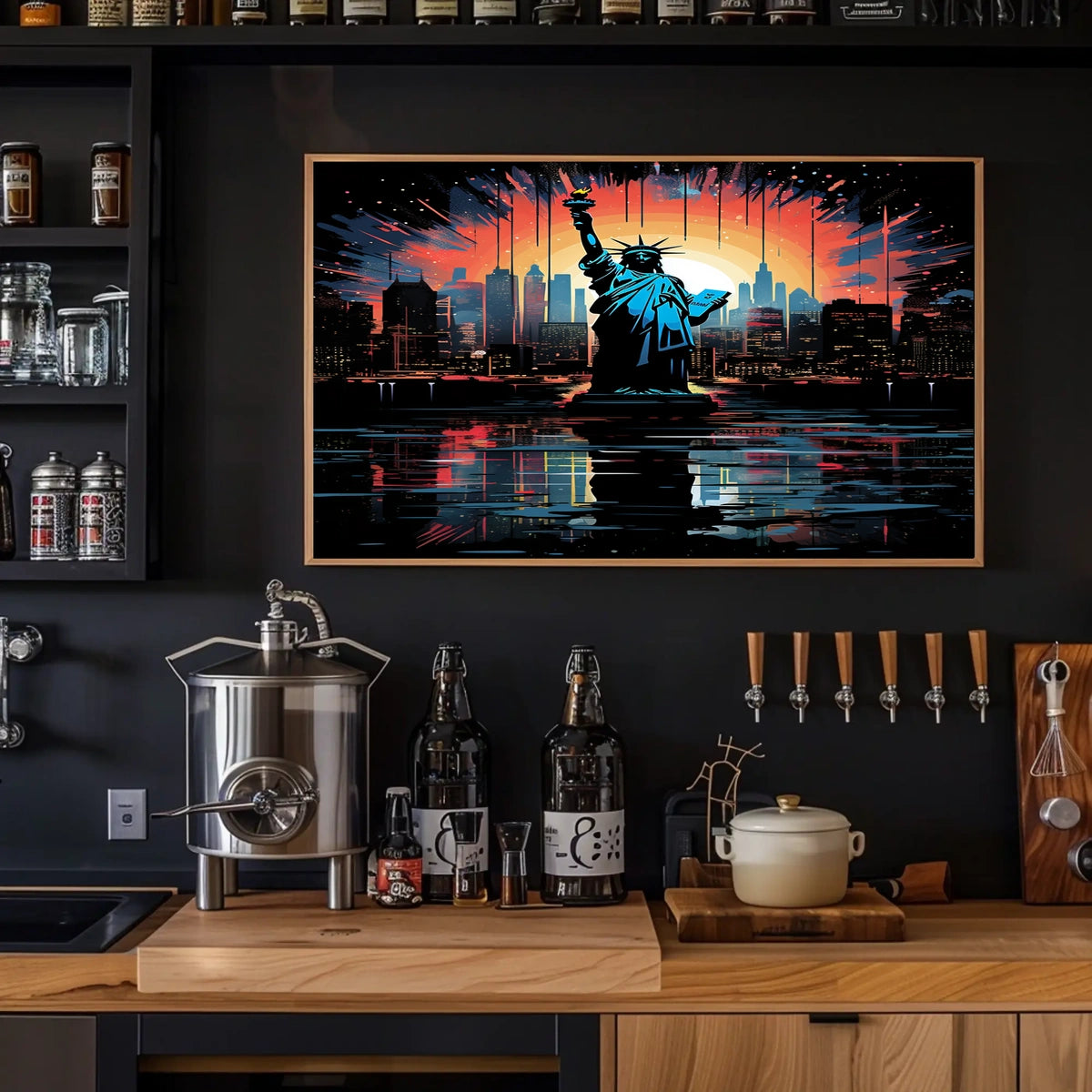 Statue Of Liberty At Sunset Poster