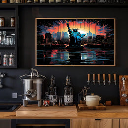 Statue Of Liberty At Sunset Poster