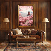 Serene Japanese Landscape with Blossoms Cultural Heritage Poster