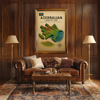 Azerbaijan Land of Fire Geographic Travel Poster