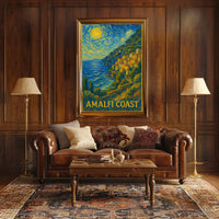 Amalfi Coast A Starry Impression Poster