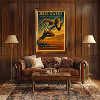 Jesse Owens Vintage Olympic Triumph Art Poster