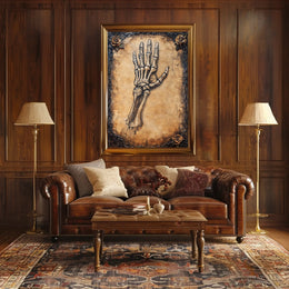 Skeletal Hand Emerging Art Design - Abstract, Artistic Poster
