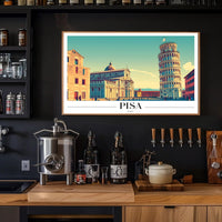 Pisa Italy Landscape Art Print Travel Poster