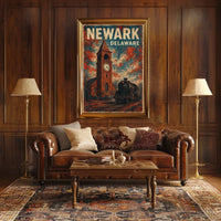 Newark Clock Tower Travel Art Deco Poster