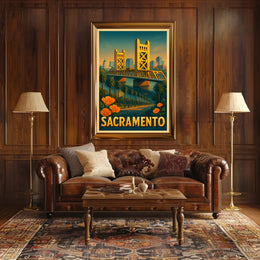 Sacramento Skyline Poster Modern City Wall Art