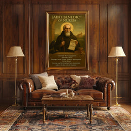 Saint Benedict Vintage Religious Art - Spirituality Poster