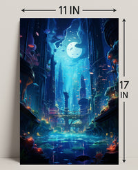 Enchanted Underwater Cityscape Poster