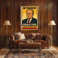 Gerald Ford 38th President of the United States Inked Comic Style Poster