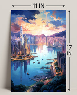 Cityscape At Dusk Poster