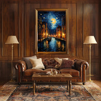 Moonlit Venetian Canal Poster
