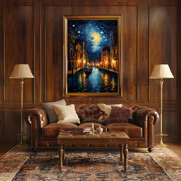 Moonlit Venetian Canal Poster