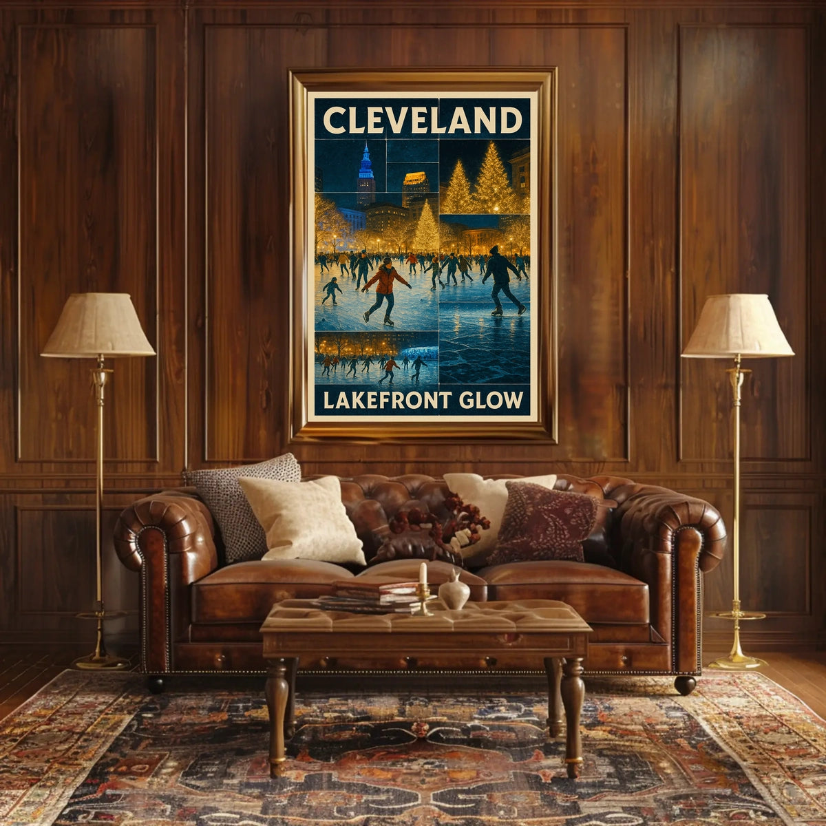 Cleveland Lakefront Glow Poster