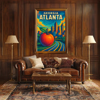 Atlanta Skyline and Peach Poster
