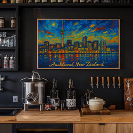 Auckland Skyline at Dusk Poster